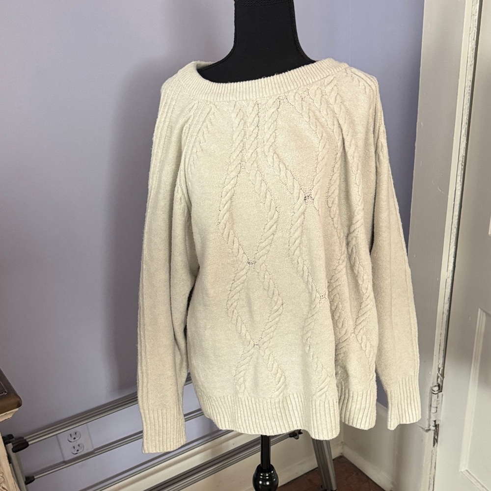 Simply Vera Vera Wang Off-White Cable Knit Sweater